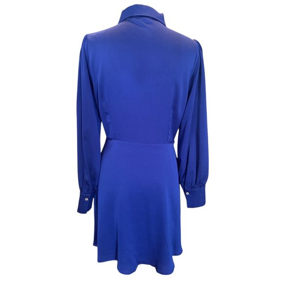 Gilli Cobalt Blue Button Front Dress | Effortless Day-to-Night Style | Modern Cl - Picture 4 of 10